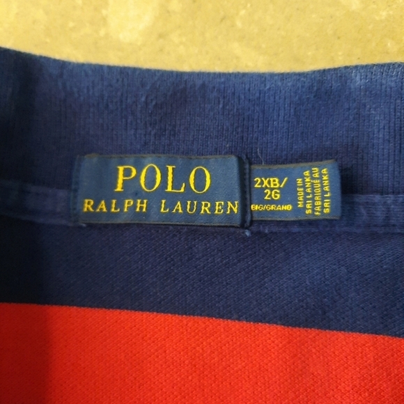 Polo Ralph Lauren Short Sleeve Shirt Red Blue Stripe Mens Size 2XL - Picture 7 of 9